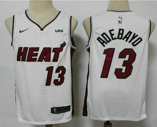 Men's Miami Heat #13 Bam Adebayo White 2021 Nike Swingman Stitched NBA Jersey With The NEW Sponsor Logo