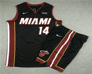 Men's Miami Heat #14 Tyler Herro Black 2019 Nike Swingman Stitched NBA Jersey With Shorts