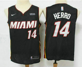 Men's Miami Heat #14 Tyler Herro Black 2019 Nike Swingman Stitched NBA Jersey With The Sponsor Logo