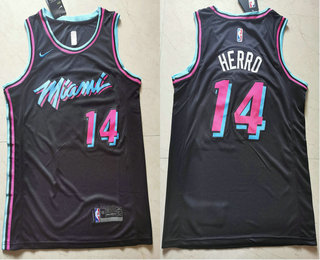 Men's Miami Heat #14 Tyler Herro Black 2019 Ultimate Software Stitched City Edition Jersey 1