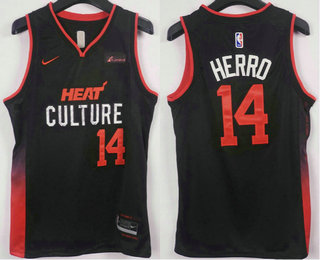 Men's Miami Heat #14 Tyler Herro Black 2023 City Icon Sponsor Swingman Jersey