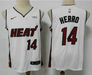 Men's Miami Heat #14 Tyler Herro White 2021 Nike Swingman Stitched NBA Jersey With The NEW Sponsor Logo