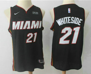 Men's Miami Heat #21 Hassan Whiteside Black 2017-2018 Nike Swingman Ultimate Software Stitched NBA Jersey