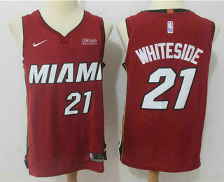 Men's Miami Heat #21 Hassan Whiteside Red 2017-2018 Nike Authentic Ultimate Software Stitched NBA Jersey