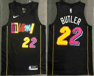 Men's Miami Heat #22 Jimmy Butler Black 2022 City Edition Hot Press Swingman Jersey