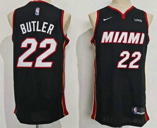 Men's Miami Heat #22 Jimmy Butler Black Icon Sponsor Swingman Jersey