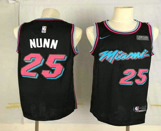 Men's Miami Heat #25 Kendrick Nunn Black 2019 Ultimate Software Stitched City Edition Jersey