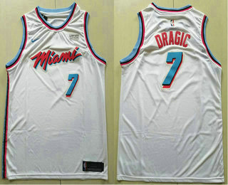 Men's Miami Heat #7 Goran Dragic White 2017-2018 Ultimate Software Stitched City Edition Jersey