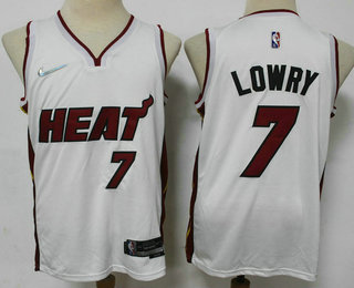 Men's Miami Heat #7 Kyle Lowry White Nike 75th Anniversary Diamond 2021 Stitched Jersey