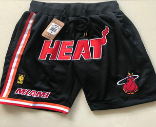 Men's Miami Heat 1996-97 Black Just Don Shorts Swingman Shorts