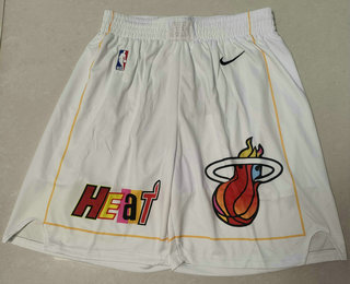 Men's Miami Heat 2022 White City Edition Stitched Shorts