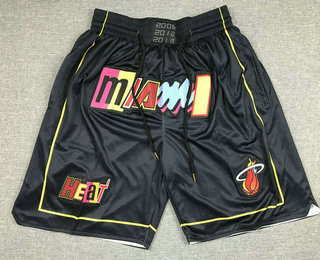 Men's Miami Heat Black Diamond 2022 City Edition Swingman Stitched Shorts