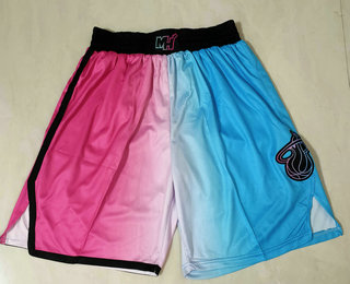 Men's Miami Heat Pink Blue 2021 Nike City Edition Swingman Shorts