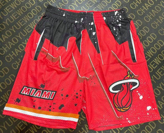 Men's Miami Heat big LOGO Red Blue Laser Printing Shorts