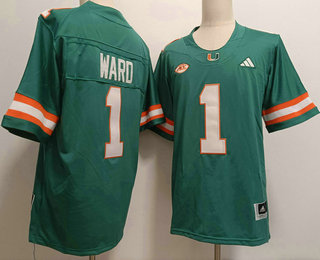 Men's Miami Hurricanes #1 Cam Ward Green FUSE College Football Jersey