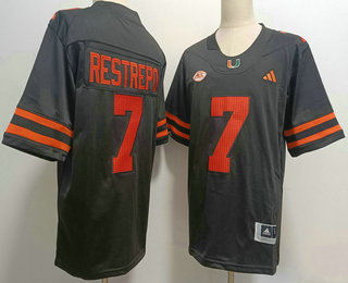 Men's Miami Hurricanes #7 Xavier Restrepo Black FUSE College Football Jersey