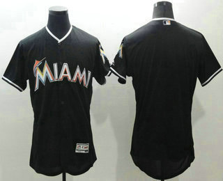 Men's Miami Marlins Black Flexbase 2016 MLB Player Jersey