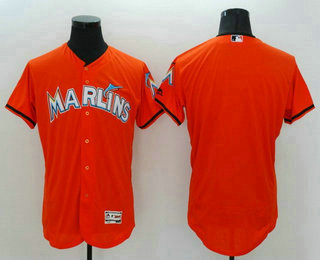 Men's Miami Marlins Blank Orange 2016 Flexbase Majestic Baseball Jersey