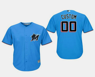 Men's Miami Marlins Blue Alternate 2019 Cool Base Custom Jersey