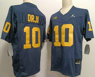 Men's Michigan Wolverines #10 Alex Orji Navy Blue 2023 FUSE Vapor Stitched Jersey
