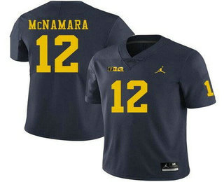 Men's Michigan Wolverines #12 Cade McNamara Navy College Football Jersey