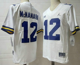 Men's Michigan Wolverines #12 Cade McNamara White College Football Jersey