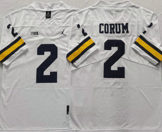 Men's Michigan Wolverines #2 Blake Corum White 2022 Vapor Untouchable Stitched Nike Jersey