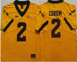 Men's Michigan Wolverines #2 Blake Corum Yellow 2022 Vapor Untouchable Stitched Nike Jersey