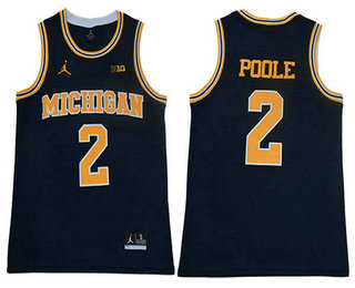 Men's Michigan Wolverines #2 Jordan Poole Navy Blue Jordan Brand Limited Stitched NCAA Jersey