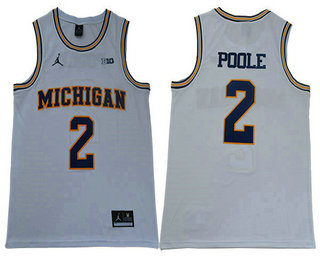 Men's Michigan Wolverines #2 Jordan Poole White Jordan Brand Limited Stitched NCAA Jersey