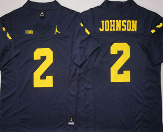 Men's Michigan Wolverines #2 Will Johnson Navy Blue FUSE College Stitched Jersey