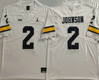 Men's Michigan Wolverines #2 Will Johnson White Vapor College Stitched Jersey