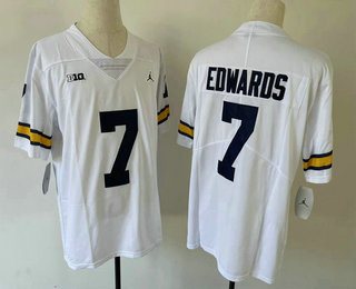 Men's Michigan Wolverines #7 Donovan Edwards White 2022 Vapor Untouchable Stitched Jersey