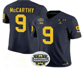 Men's Michigan Wolverines #9 JJ McCarthy 2024 FUSE Navy National Championship Stitched Jersey