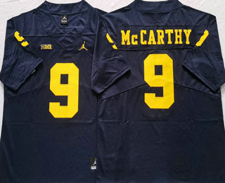 Men's Michigan Wolverines #9 JJ Mccarthy Navy Blue Jordan 2022 Vapor Untouchable Stitched Nike Jersey