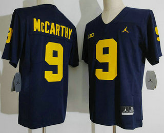 Men's Michigan Wolverines #9 JJ Mccarthy Navy Blue Jordan 2022 Vapor Untouchable Stitched Nike Jersey