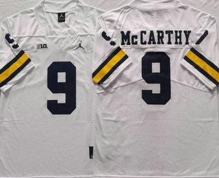 Men's Michigan Wolverines #9 JJ Mccarthy White Jordan 2022 Vapor Untouchable Stitched Nike Jersey