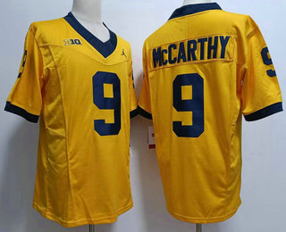 Men's Michigan Wolverines #9 JJ Mccarthy Yellow 2023 FUSE Vapor Stitched Jersey