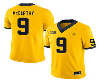 Men's Michigan Wolverines #9 JJ Mccarthy Yellow Jordan 2022 Vapor Untouchable Stitched Nike Jersey