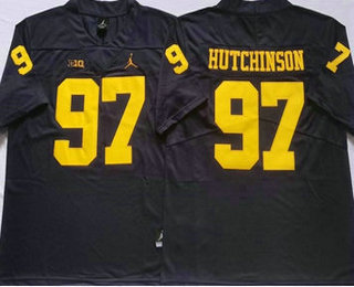 Men's Michigan Wolverines #97 Aidan Hutchinson Navy Blue 2022 Vapor Untouchable Stitched Nike Jersey