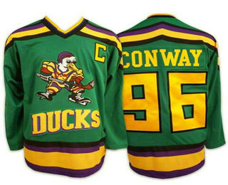 Men's Mighty Ducks Of Anaheim #96 Charlie Conway Green Hockey Jersey