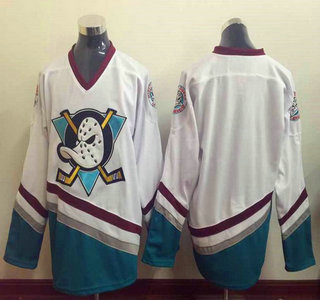 Men's Mighty Ducks of Anaheim Blank 1995-96 White CCM Vintage Throwback Jersey