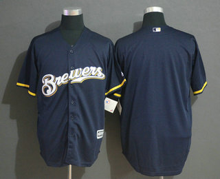 Men's Milwaukee Brewers Blank Navy Blue With Brewers Stitched MLB Cool Base Jersey