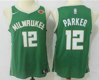 Men's Milwaukee Bucks #12 Jabari Parker Green 2017-2018 Nike Swingman Harley Davidson Stitched NBA Jersey