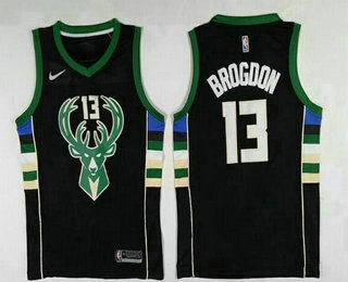 Men's Milwaukee Bucks #13 Malcolm Brogdon Black Stitched NBA Nike Swingman Jersey