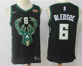 Men's Milwaukee Bucks #6 Eric Bledsoe Black 2017-2018 Nike Swingman Harley Davidson Stitched NBA Jersey