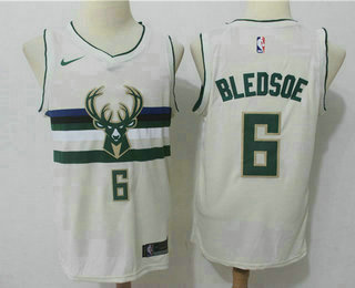 Men's Milwaukee Bucks #6 Eric Bledsoe Cream 2017-18 Nike City Edition Swingman Jersey