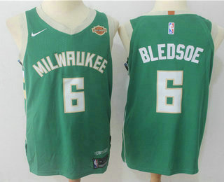 Men's Milwaukee Bucks #6 Eric Bledsoe Green 2017-2018 Nike Authentic Harley Davidson Stitched NBA Jersey