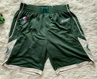 Men's Milwaukee Bucks Green Stitched NBA Nike Swingman Shorts