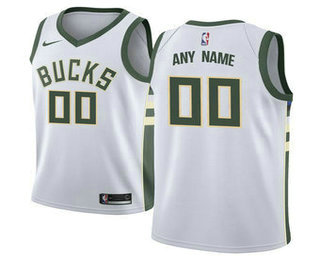 Men's Milwaukee Bucks Nike White Swingman Custom Jersey - Association Edition